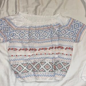 Off the shoulder embroidered top